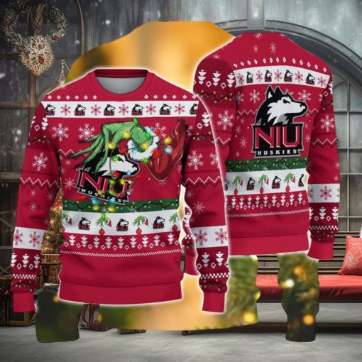 Ncaa Northern Illinois Huskies Grinch Christmas Ugly Sweater