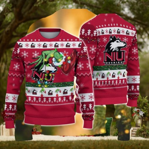 Ncaa Northern Illinois Huskies Grinch Christmas Ugly Sweater