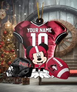 Ncaa Northern Illinois Huskies Mickey Mouse Christmas Ornament Custom Your Name And Number