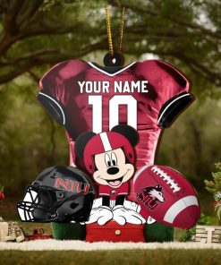 Ncaa Northern Illinois Huskies Mickey Mouse Christmas Ornament Custom Your Name And Number