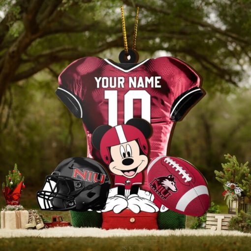 Ncaa Northern Illinois Huskies Mickey Mouse Christmas Ornament Custom Your Name And Number