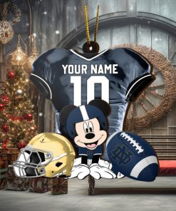 Ncaa Notre Dame Fighting Irish Mickey Mouse Christmas Ornament Custom Your Name And Number