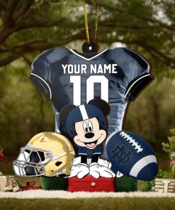 Ncaa Notre Dame Fighting Irish Mickey Mouse Christmas Ornament Custom Your Name And Number