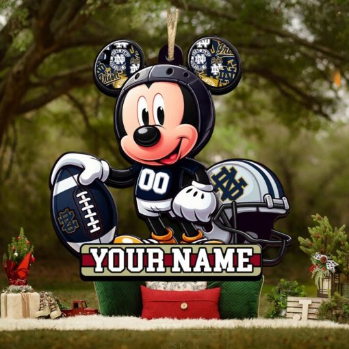 Ncaa Notre Dame Fighting Irish Mickey Mouse Ornament Personalized Your Name