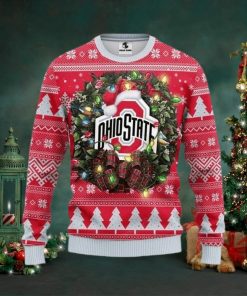 Ncaa Ohio State Buckeyes Logo Light Ugly Christmas Sweater, All Over Print Sweatshirt, Ugly Sweater, Christmas Sweaters, Hoodie, Sweater