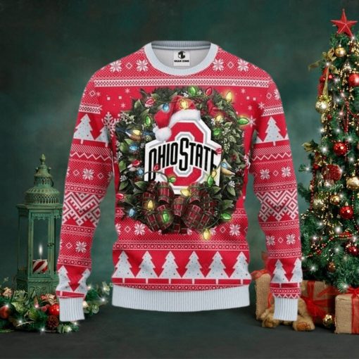 Ncaa Ohio State Buckeyes Logo Light Ugly Christmas Sweater, All Over Print Sweatshirt, Ugly Sweater, Christmas Sweaters, Hoodie, Sweater