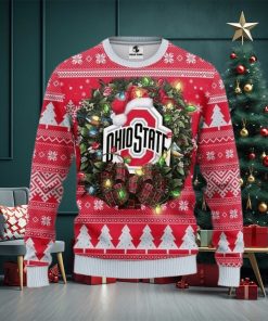 Ncaa Ohio State Buckeyes Logo Light Ugly Christmas Sweater, All Over Print Sweatshirt, Ugly Sweater, Christmas Sweaters, Hoodie, Sweater