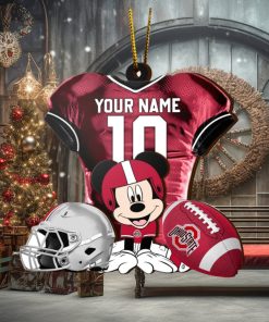 Ncaa Ohio State Buckeyes Mickey Mouse Christmas Ornament Custom Your Name And Number