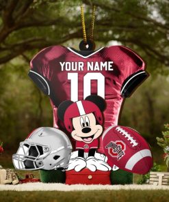 Ncaa Ohio State Buckeyes Mickey Mouse Christmas Ornament Custom Your Name And Number