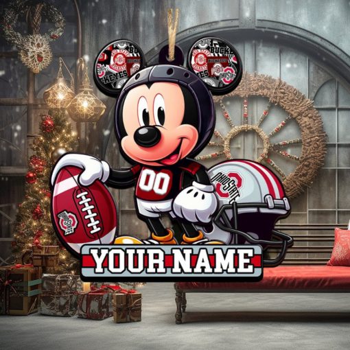 Ncaa Ohio State Buckeyes Mickey Mouse Ornament Personalized Your Name