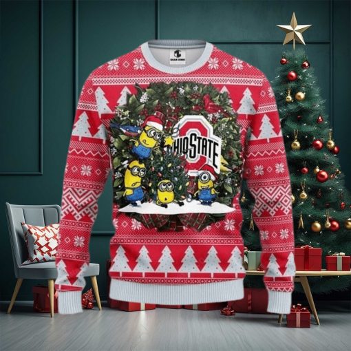 Ncaa Ohio State Buckeyes Minion Ugly Christmas Sweater, All Over Print Sweatshirt, Ugly Sweater, Christmas Sweaters, Hoodie, Sweater