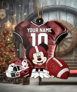 Ncaa Oklahoma Sooners Mickey Mouse Christmas Ornament Custom Your Name And Number