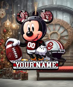 Ncaa Oklahoma Sooners Mickey Mouse Ornament Personalized Your Name