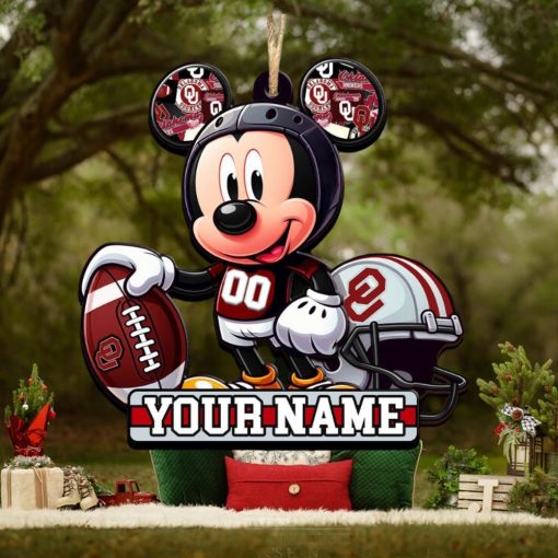 Ncaa Oklahoma Sooners Mickey Mouse Ornament Personalized Your Name