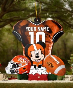 Ncaa Oklahoma State Cowboys Mickey Mouse Christmas Ornament Custom Your Name And Number