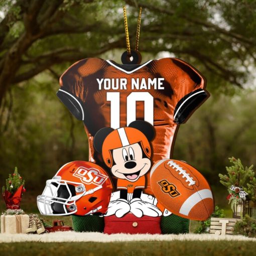 Ncaa Oklahoma State Cowboys Mickey Mouse Christmas Ornament Custom Your Name And Number