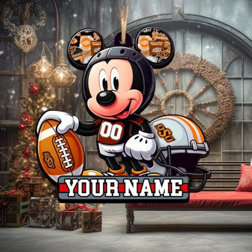 Ncaa Oklahoma State Cowboys Mickey Mouse Ornament Personalized Your Name