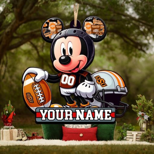 Ncaa Oklahoma State Cowboys Mickey Mouse Ornament Personalized Your Name