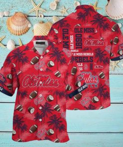 Ncaa Ole Miss Rebels Coconuts Red Hawaiian Shirt Aloha Casual Shirt For Men And Women