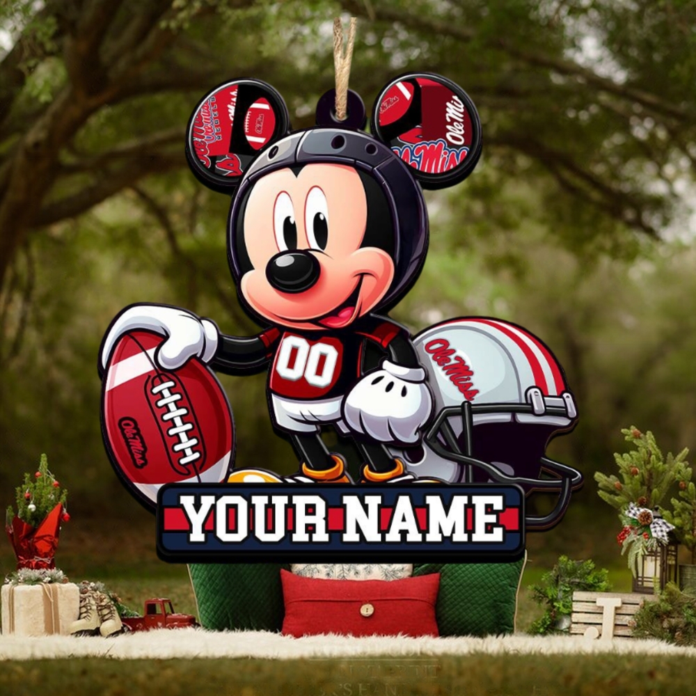 Ncaa Ole Miss Rebels Mickey Mouse Ornament Personalized Your Name Ncaa Ole Miss Rebels Mickey Mouse Ornament Personalized Your Name