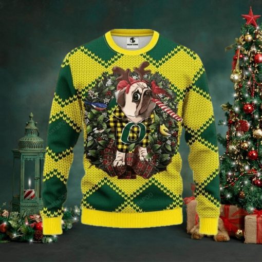 Ncaa Oregon Ducks Pug Dog Ugly Christmas Sweater, All Over Print Sweatshirt, Ugly Sweater, Christmas Sweaters, Hoodie, Sweater