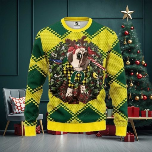 Ncaa Oregon Ducks Pug Dog Ugly Christmas Sweater, All Over Print Sweatshirt, Ugly Sweater, Christmas Sweaters, Hoodie, Sweater