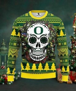 Ncaa Oregon Ducks Skull Ugly Christmas Sweater, All Over Print Sweatshirt, Ugly Sweater, Christmas Sweaters, Hoodie, Sweater