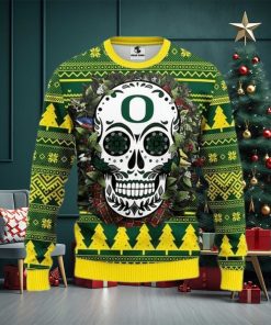 Ncaa Oregon Ducks Skull Ugly Christmas Sweater, All Over Print Sweatshirt, Ugly Sweater, Christmas Sweaters, Hoodie, Sweater