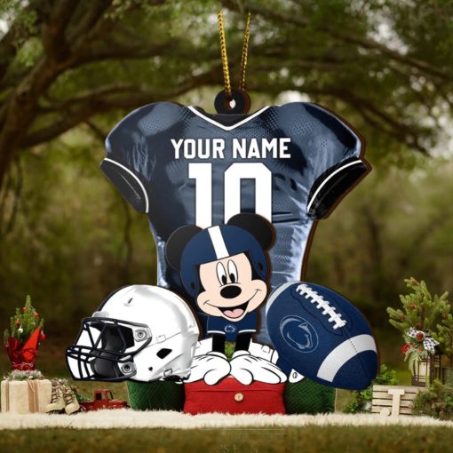Ncaa Penn State Nittany Lions Mickey Mouse Christmas Ornament Custom Your Name And Number