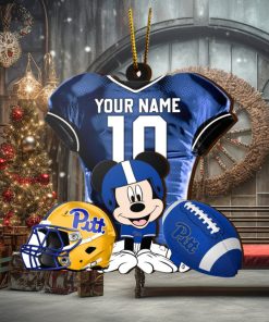 Ncaa Pittsburgh Panthers Mickey Mouse Christmas Ornament Custom Your Name And Number