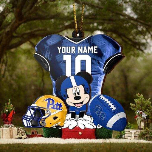 Ncaa Pittsburgh Panthers Mickey Mouse Christmas Ornament Custom Your Name And Number