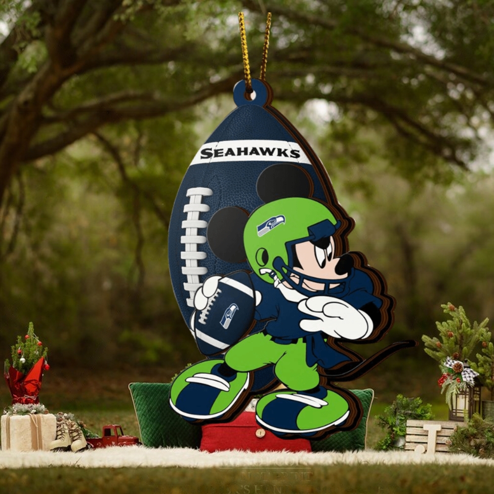 Ncaa Seattle Seahawks Mickey Mouse Christmas Ornament Ncaa Seattle Seahawks Mickey Mouse Christmas Ornament