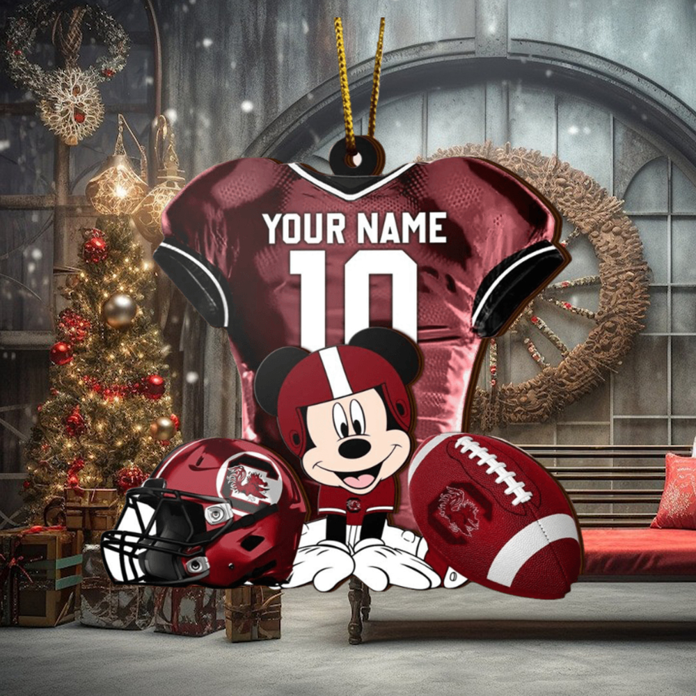 Ncaa South Carolina Gamecocks Mickey Mouse Christmas Ornament Custom Your Name And Number Ncaa South Carolina Gamecocks Mickey Mouse Christmas Ornament Custom Your Name And Number