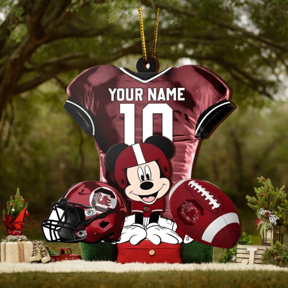Ncaa South Carolina Gamecocks Mickey Mouse Christmas Ornament Custom Your Name And Number Ncaa South Carolina Gamecocks Mickey Mouse Christmas Ornament Custom Your Name And Number