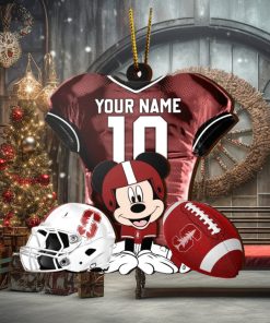 Ncaa Stanford Cardinal Mickey Mouse Christmas Ornament Custom Your Name And Number