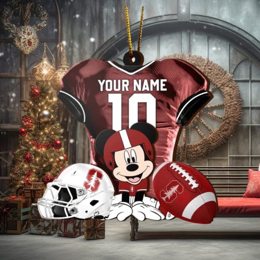 Ncaa Stanford Cardinal Mickey Mouse Christmas Ornament Custom Your Name And Number