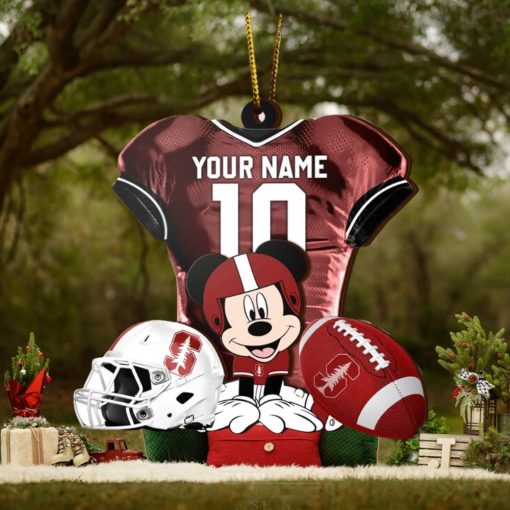 Ncaa Stanford Cardinal Mickey Mouse Christmas Ornament Custom Your Name And Number