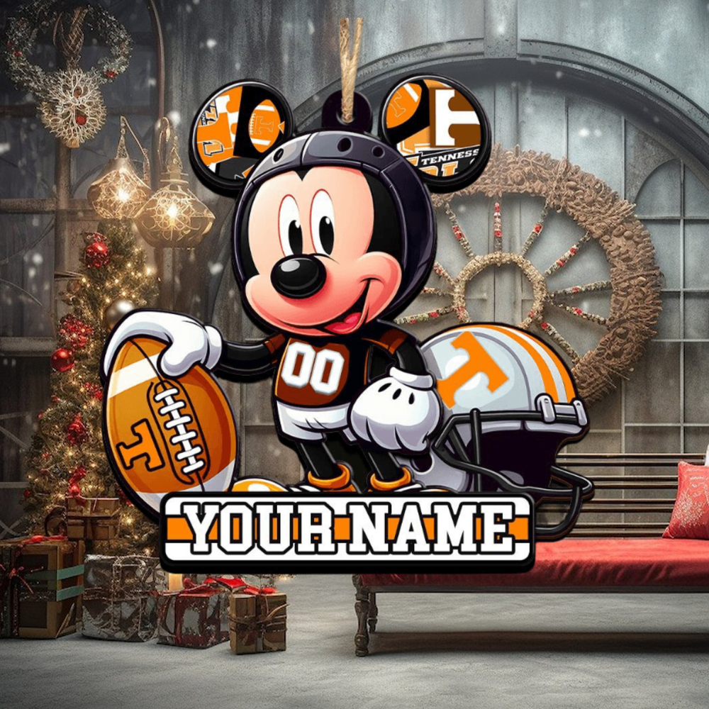 Ncaa Tennessee Volunteers Mickey Mouse Ornament Personalized Your Name Ncaa Tennessee Volunteers Mickey Mouse Ornament Personalized Your Name
