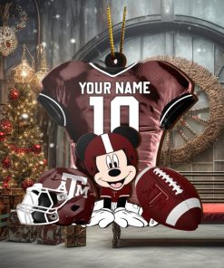 Ncaa Texas A&M Aggies Mickey Mouse Christmas Ornament Custom Your Name And Number