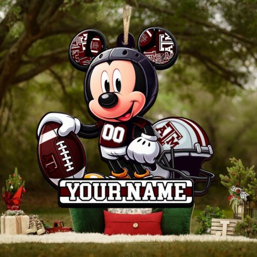 Ncaa Texas A&M Aggies Mickey Mouse Ornament Personalized Your Name