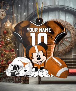 Ncaa Texas Longhorns Mickey Mouse Christmas Ornament Custom Your Name And Number