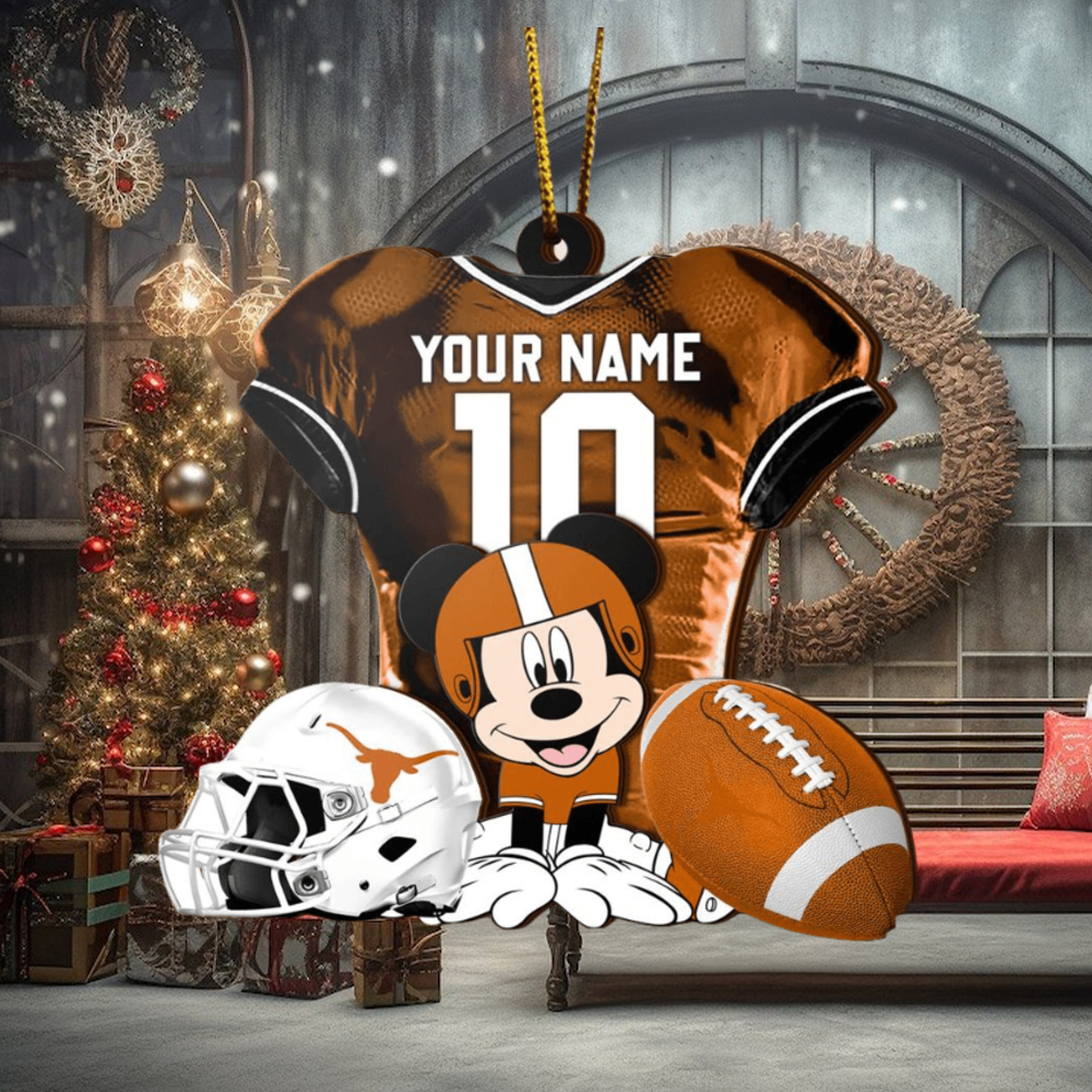 Ncaa Texas Longhorns Mickey Mouse Christmas Ornament Custom Your Name And Number Ncaa Texas Longhorns Mickey Mouse Christmas Ornament Custom Your Name And Number