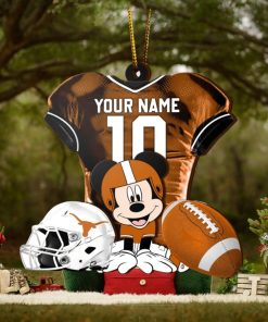 Ncaa Texas Longhorns Mickey Mouse Christmas Ornament Custom Your Name And Number