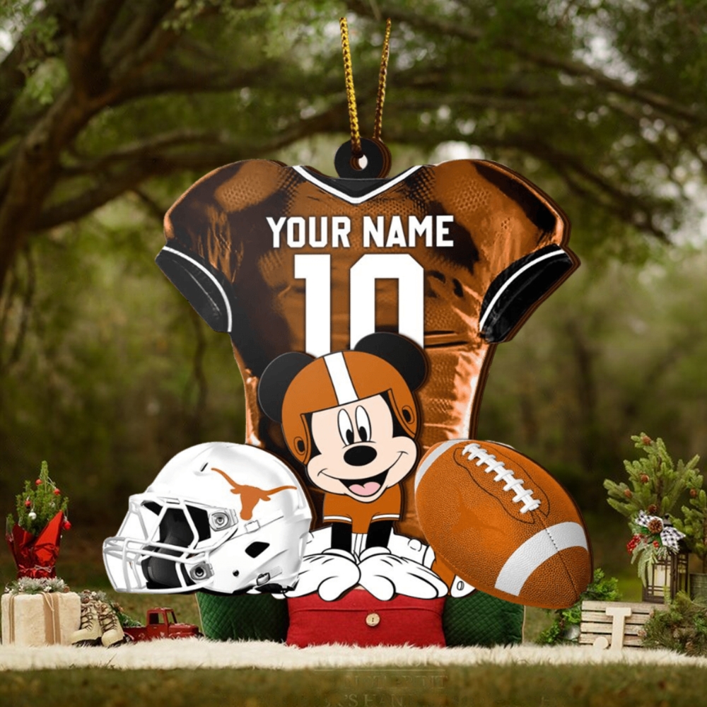 Ncaa Texas Longhorns Mickey Mouse Christmas Ornament Custom Your Name And Number Ncaa Texas Longhorns Mickey Mouse Christmas Ornament Custom Your Name And Number