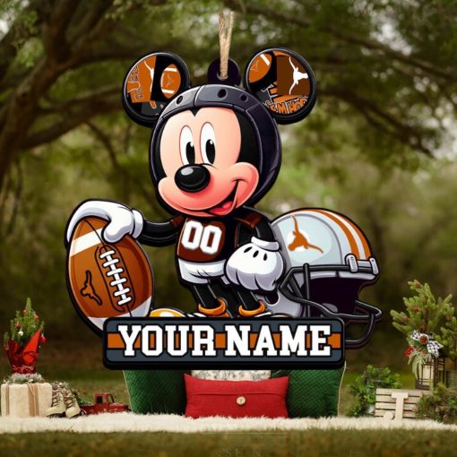Ncaa Texas Longhorns Mickey Mouse Ornament Personalized Your Name