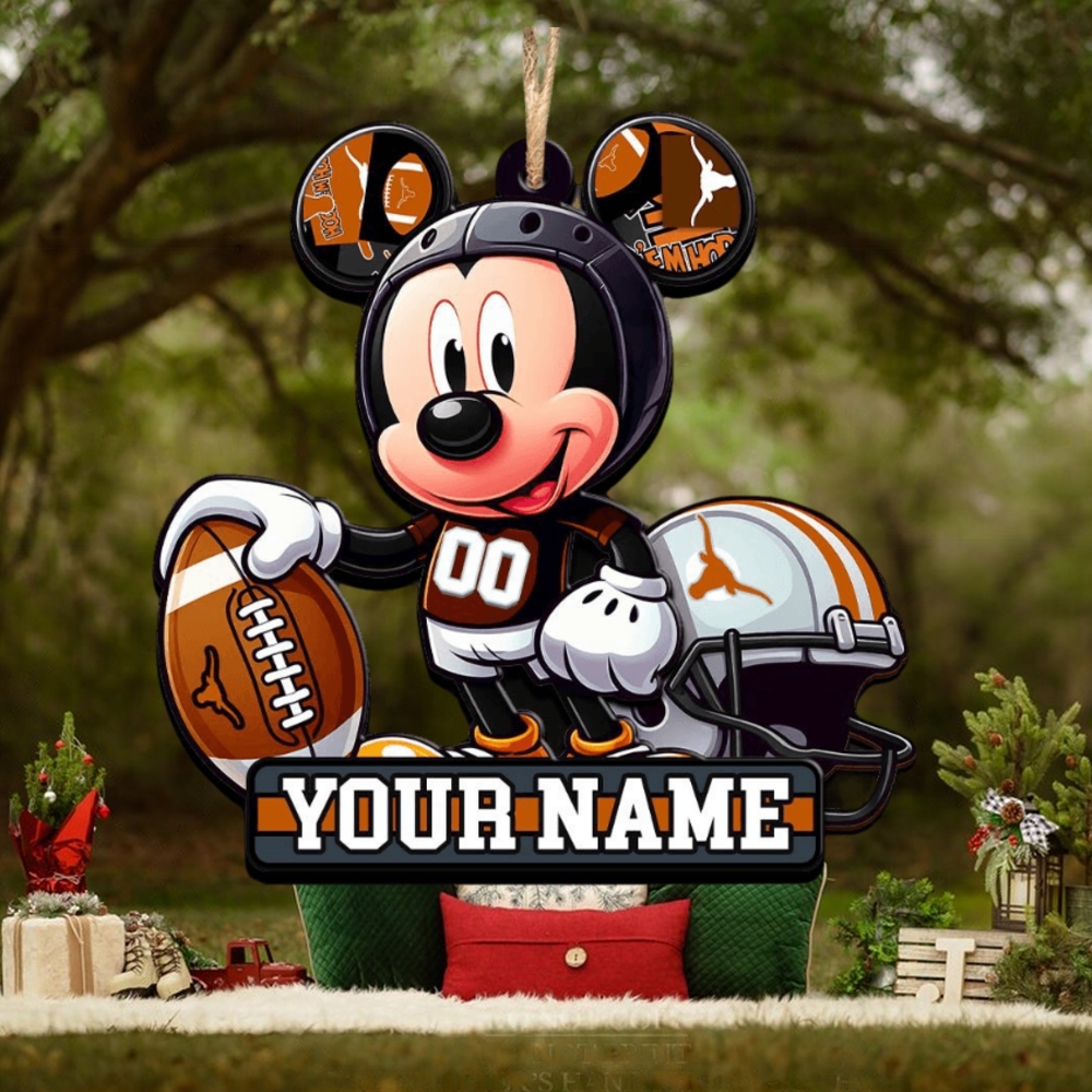 Ncaa Texas Longhorns Mickey Mouse Ornament Personalized Your Name Ncaa Texas Longhorns Mickey Mouse Ornament Personalized Your Name