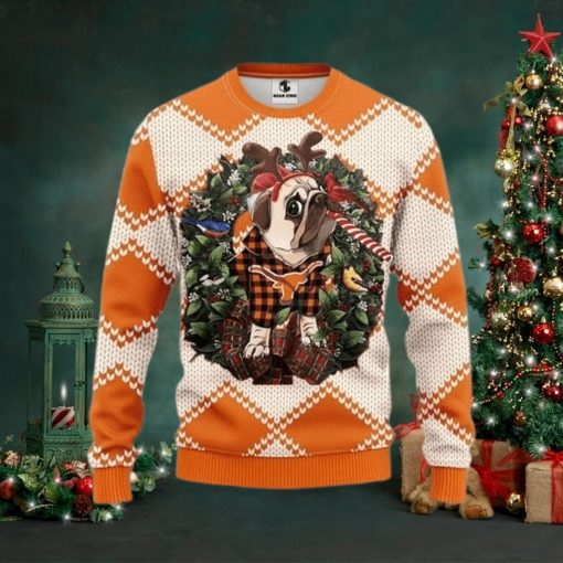 Ncaa Texas Longhorns Pug Dog CUgly Christmas Sweater, All Over Print Sweatshirt, Ugly Sweater, Christmas Sweaters, Hoodie, Sweater