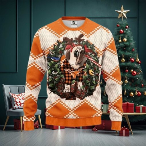 Ncaa Texas Longhorns Pug Dog CUgly Christmas Sweater, All Over Print Sweatshirt, Ugly Sweater, Christmas Sweaters, Hoodie, Sweater
