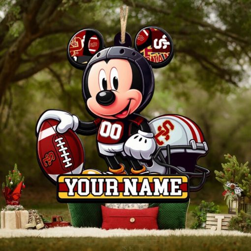 Ncaa Usc Trojans Mickey Mouse Ornament Personalized Your Name