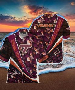 Ncaa Virginia Tech Hokies Maroon Black Ting Hawaiian Shirt Aloha Shirt